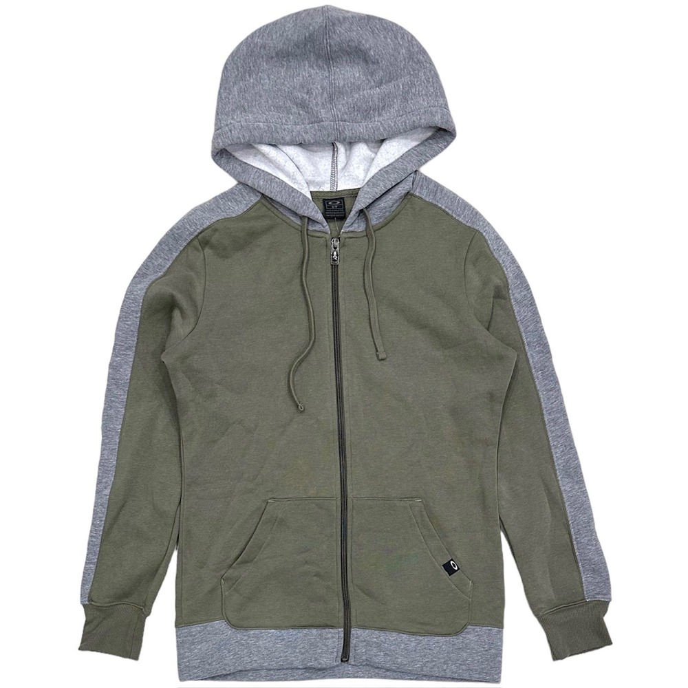 Oakley Men's Blocked Full Zip Up Hoodie Sweatshirt in Worn Olive